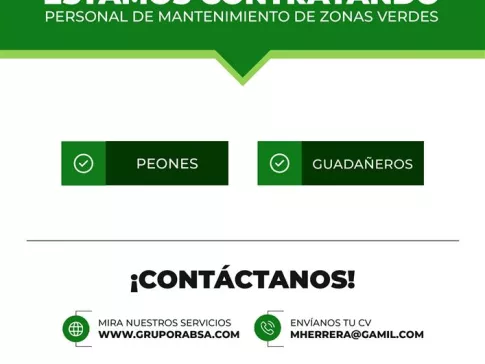 Se requiere contratación de Peones y Guadañeros